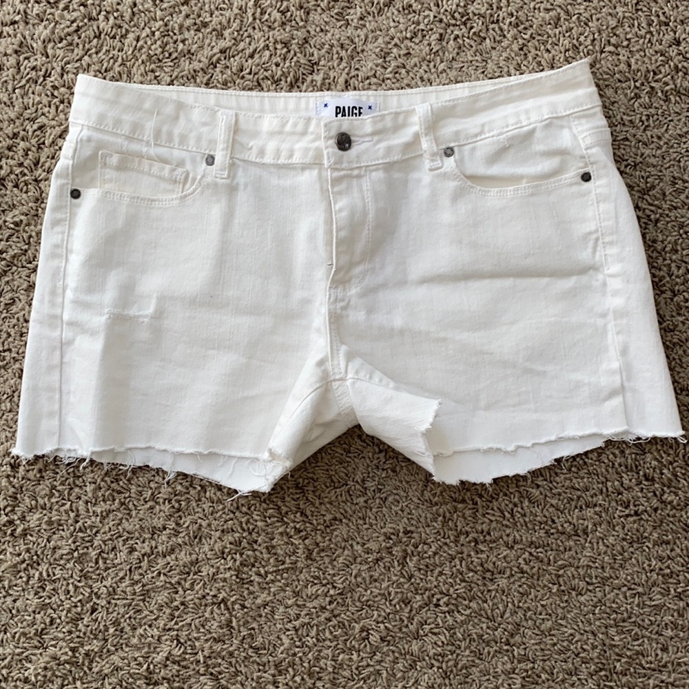 Paige denim white cut off shorts size 30